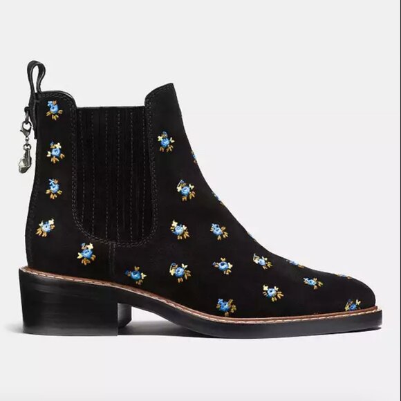 Coach Bowery Chelsea Boot (Black Floral) - Picture 1 of 2